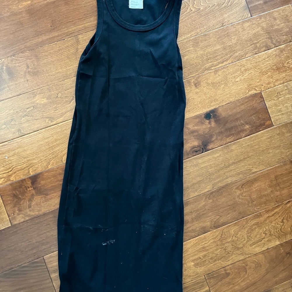 Chic Black Maxi Tank Top 100% Cotton Dress with Elegant Flow